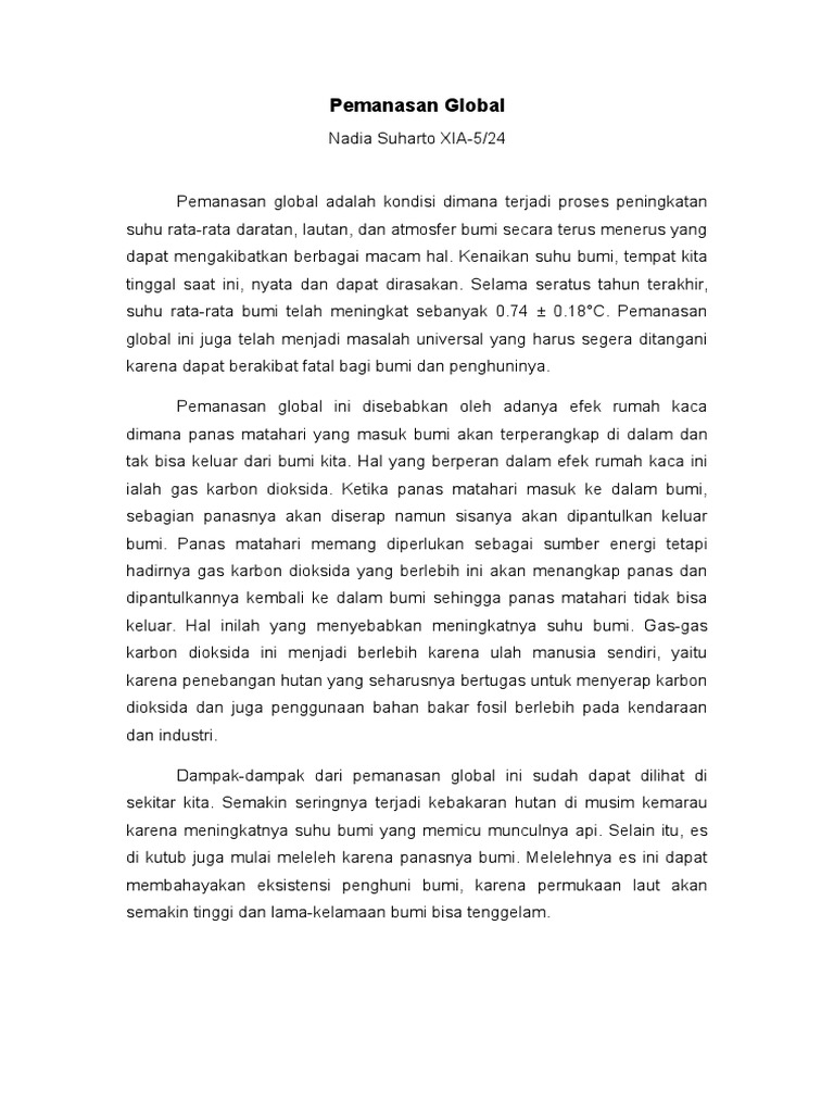 Contoh Teks Eksplanasi Tentang Proses Terjadinya Pemanasan
