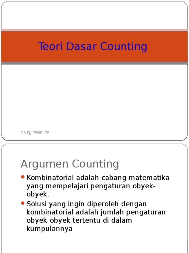 Dasar-Dasar Teknik Counting | PDF | Metode & Bahan Ajar