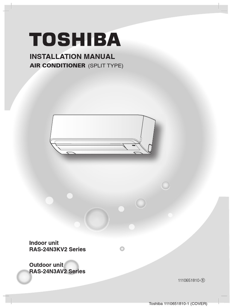 Toshiba Split AC Installation Manual | PDF | Electrical Wiring | Cable
