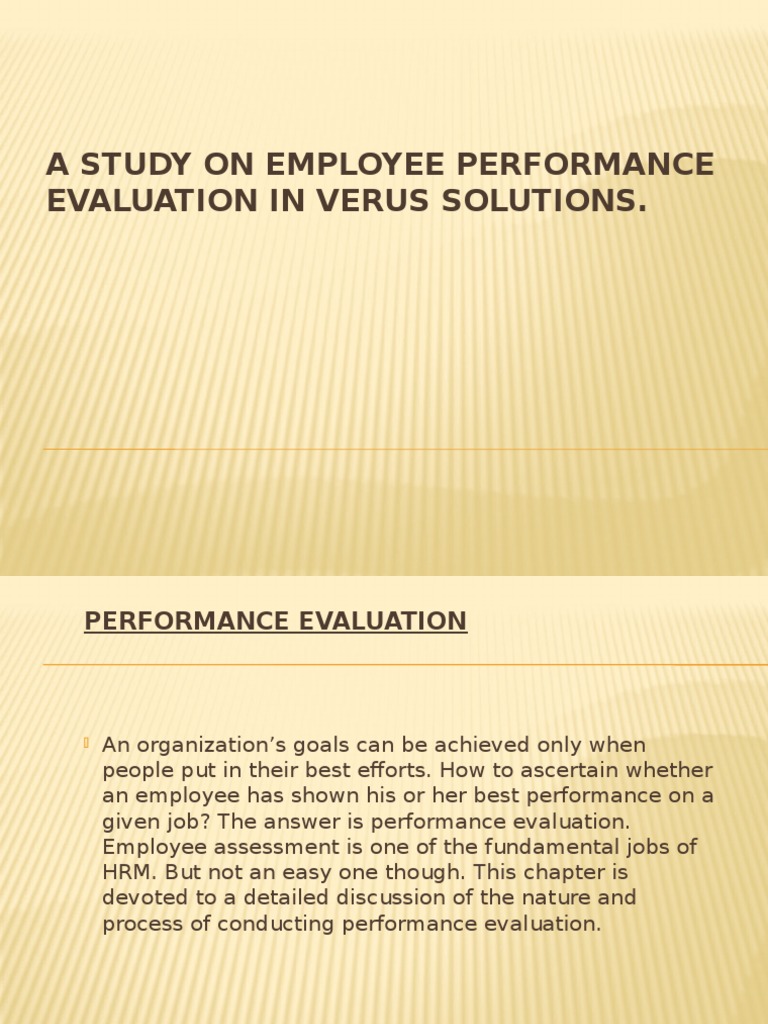 Employee Performance Evaluation Study | PDF | Performance Appraisal ...