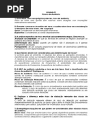 Auditoria - Unidade IV - Riscos de Auditoria Exercício