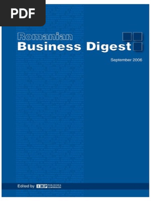 Romanian Business Digest Set2006 Inflation Government Budget Balance