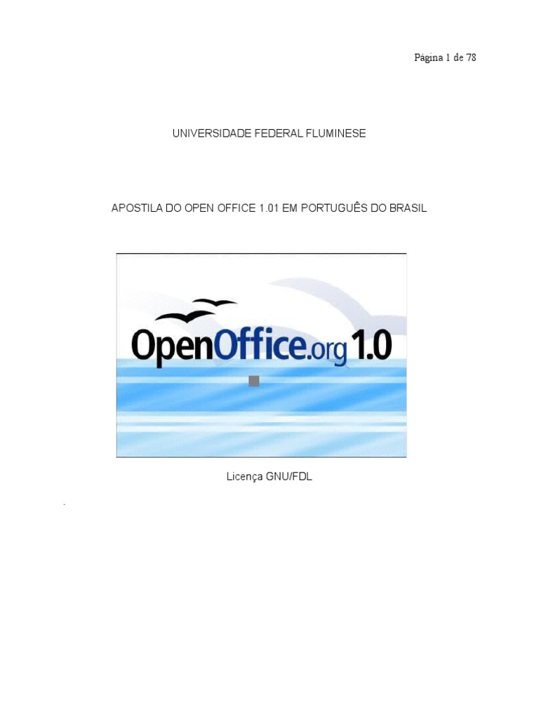 Apostila do Open Office 1.01 em Português | PDF | Planilha | Janela ...