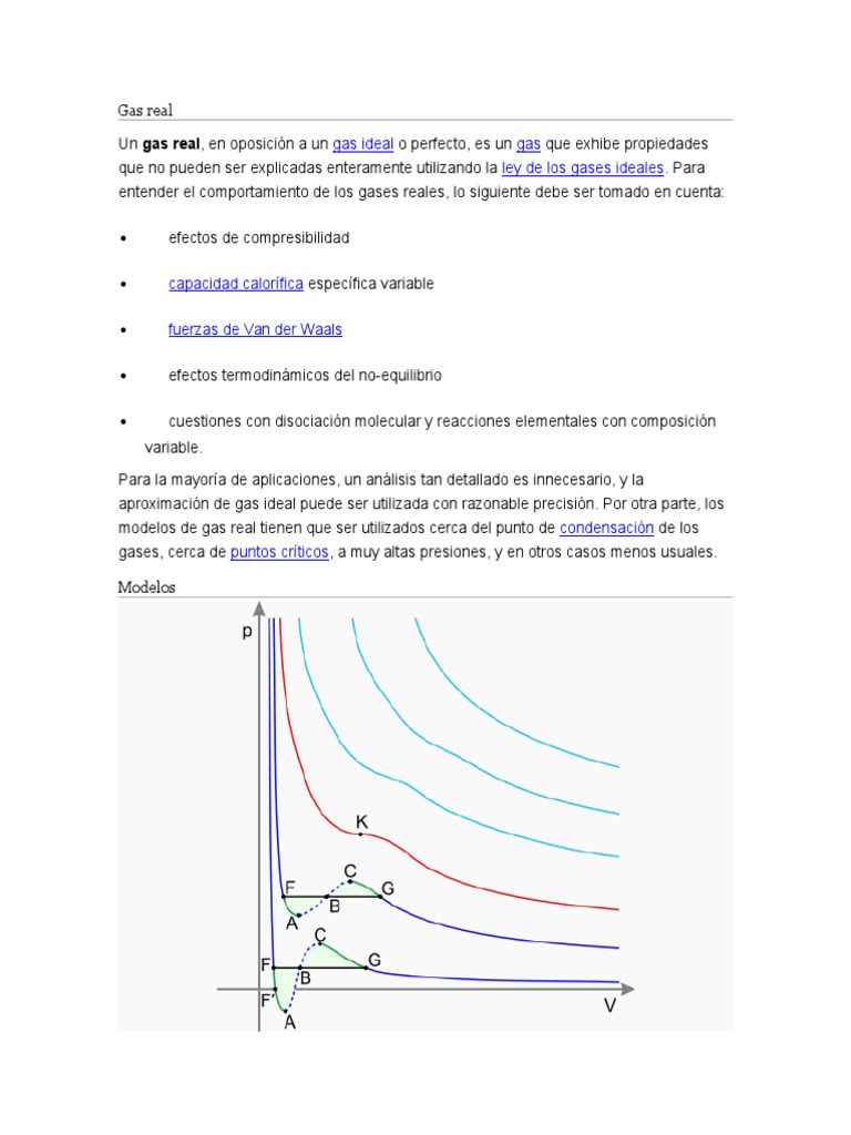Gas Real | PDF | Gases | Fases de la materia