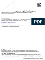 A Meta-Analysis of Humanitarian Logistics Research PDF