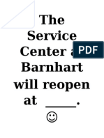 Barnhart Service Center Reopening