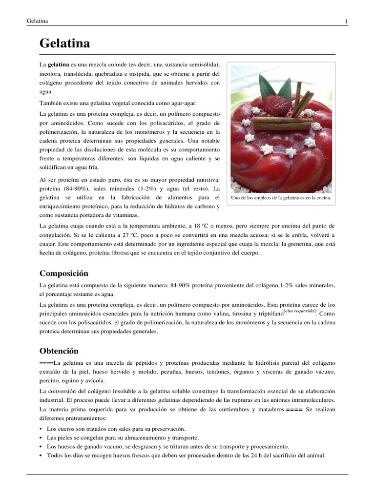 Gelatina PDF Gelatina Química