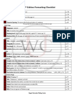 APA 6 The D Formatting Checklist