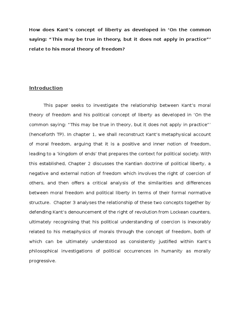 Scribd Submission 1 Kant and Freedom PDF Immanuel Kant Liberty