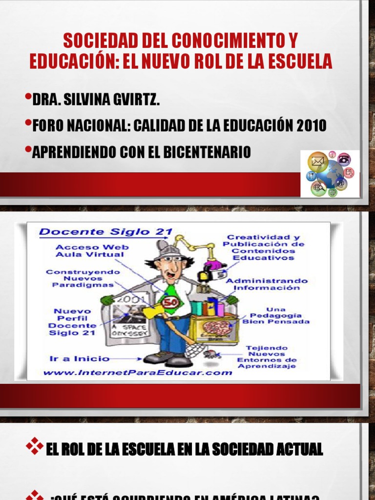 El Nuevo Rol de la Escuela en Sociedad | PDF