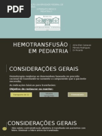 Hemotransfusão Em Pediatria