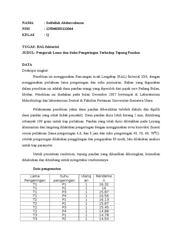 RAL Faktorial Rendemen | PDF | Sains & Matematika