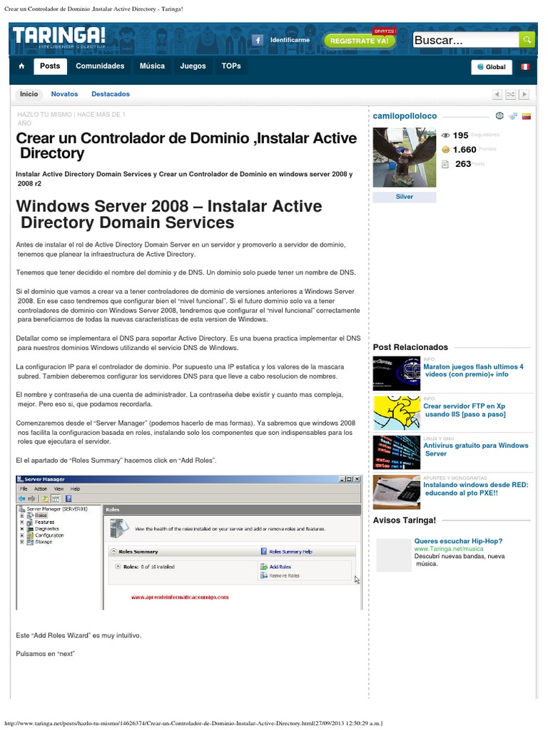 Instalar Active Directory en Win 2008 | PDF | Directorio Activo ...