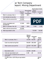 Solar Tech Company Production Report: Mixing Department: Equivalent Units