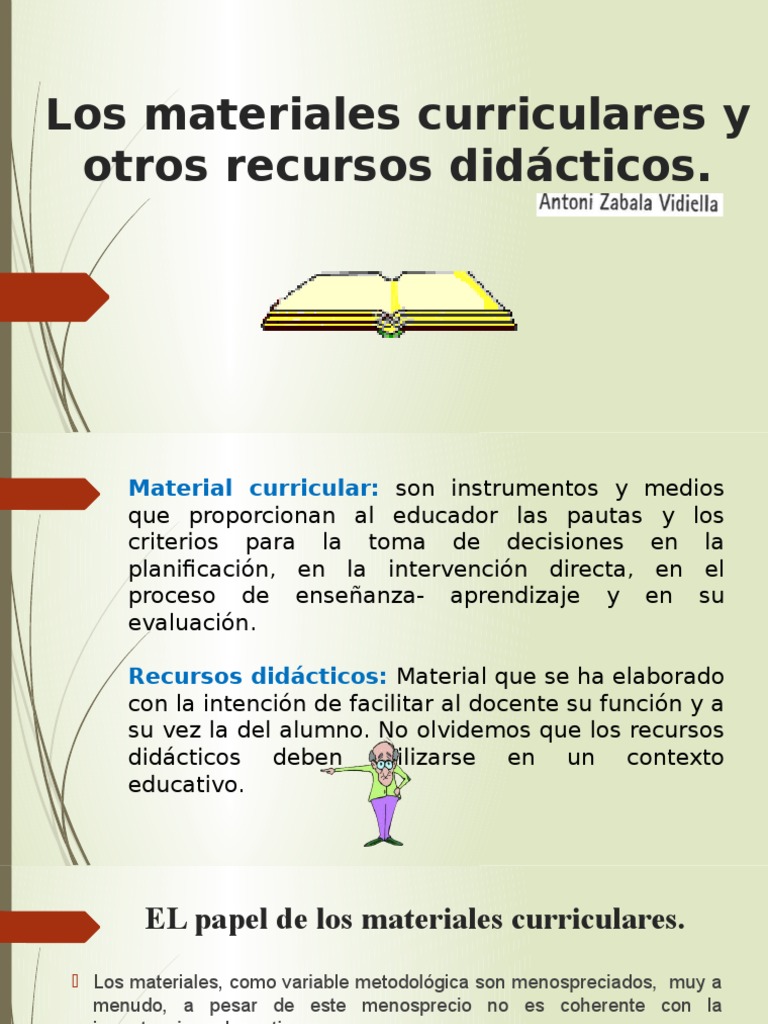 Losmaterialescurricularesyotrosrecursosdidácticos