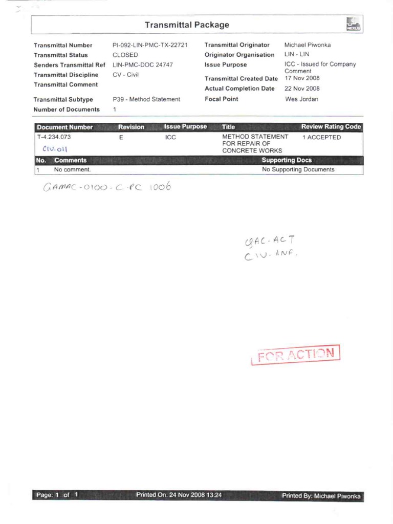 011METHOD STATEMENT FOR REPAIR OF CONCRETE WORKS.pdf Personal