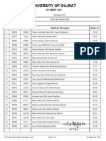 University of Gujrat: 1St Merit List