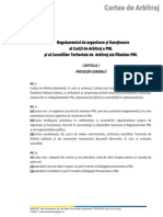 Regulament de Organizare Si Functionare Al Curtii de Arbitraj A PNL Si Al Consiliilor Teritoriale de Arbitraj Ale Filialelor PNL