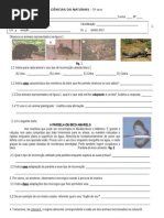 Ficha de Avaliação - Ciências Naturais - 5º ano