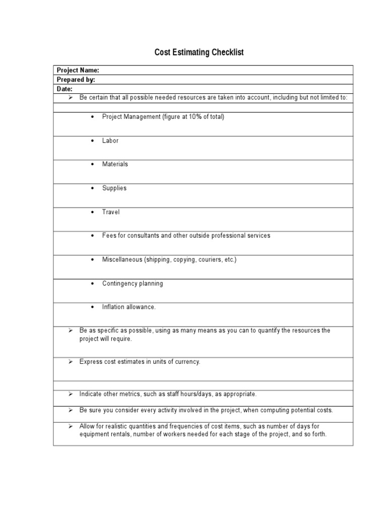 Project Cost Estimation Guide | PDF