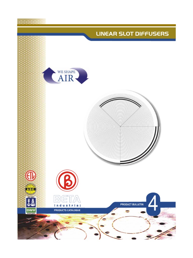 HVAC Beta Linear Slot Diffusers Catalog PDF Decibel Pressure