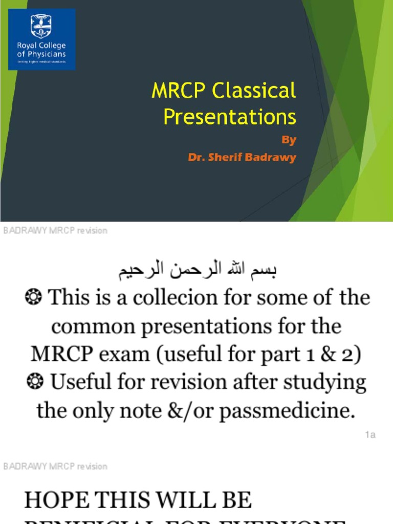 MRCP Exam Presentation Collection | PDF | Clinical Medicine | Medical ...