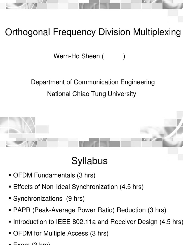 Orthogonal Frequency Division Multiplexing | PDF | Teaching Methods ...
