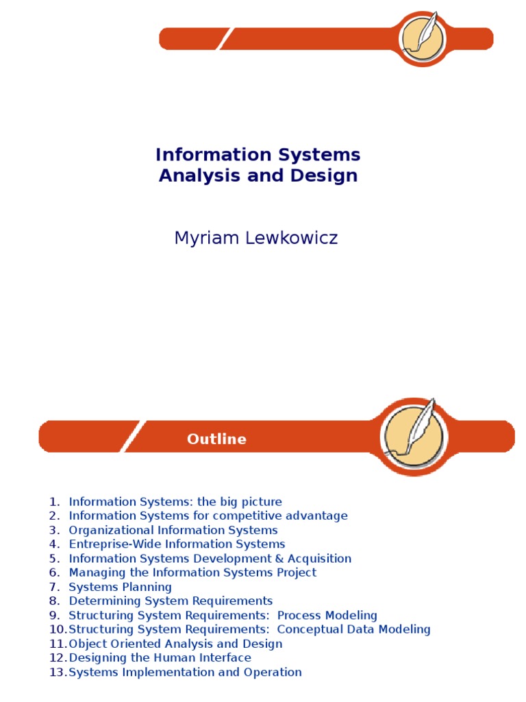 Information Systems Analysis & Design Guide | PDF | Data Model ...