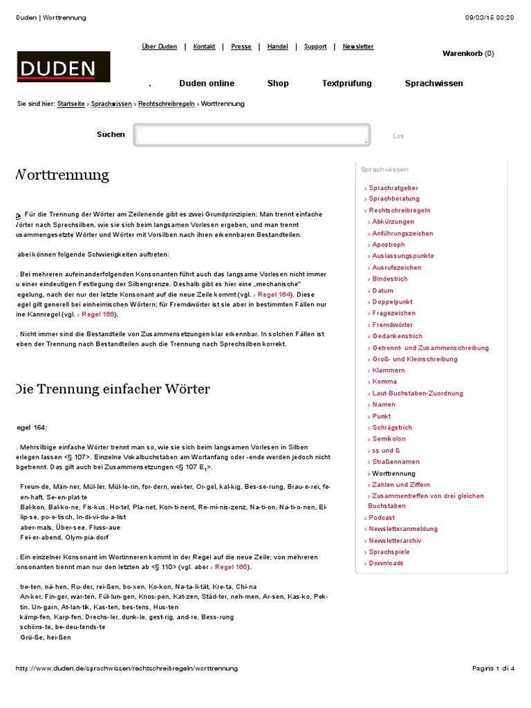 Duden Worttrennung