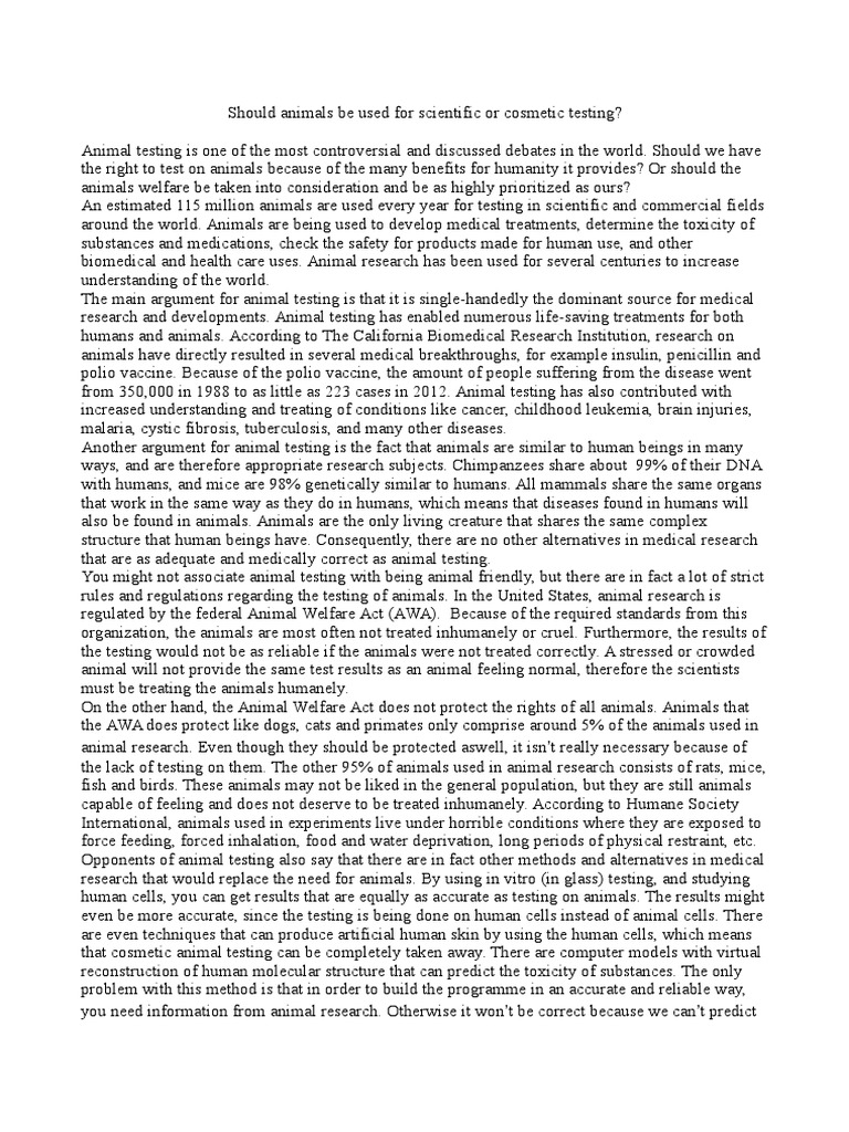 Essay About Animal Welfare