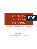 Influencia de Agentes Quimicos y Fisicos en El Crecimiento Bacteriano