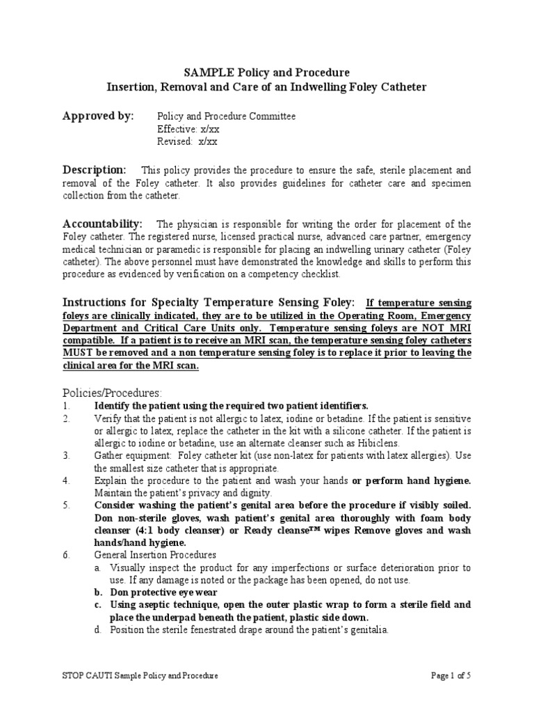 Sample Policy and Procedures PDF