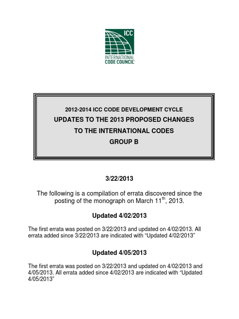 2013 ICC Code Updates: Group B | PDF | Hvac | Air Conditioning