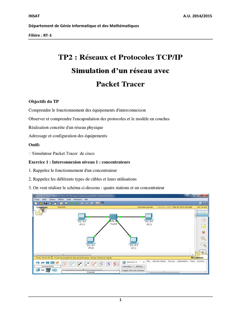 Simulation Réseau TCP/IP avec Packet Tracer | PDF | Réseau informatique ...
