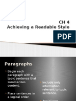 CH 4 Achieving A Readable Style