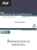 História Da Arquitetura I- Aula 1