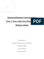 Reusing and Reducing Construction Wood Waste: A Waste Audit of Savic Homes Limited, Kitchener, Ontario