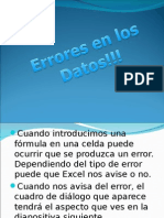 Tipos de Errores en Excel