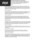 Download Example Executive Summary by The Roach Post SN26646575 doc pdf