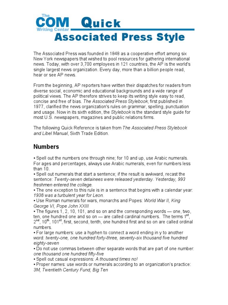 What Is Ap Style Knowledge