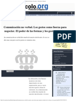 Comunicación No Verbal. Los Gestos Como Fuerza Para Negociar.