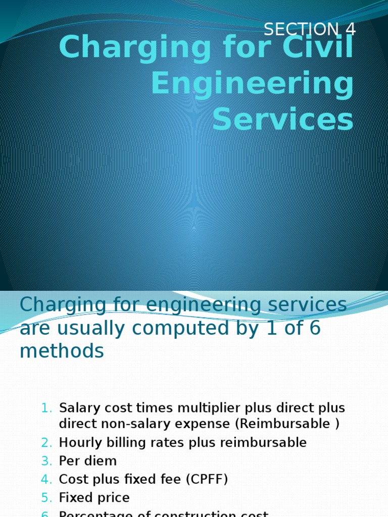 Methods for Charging Civil Engineering Fees | PDF | Salary | Expense