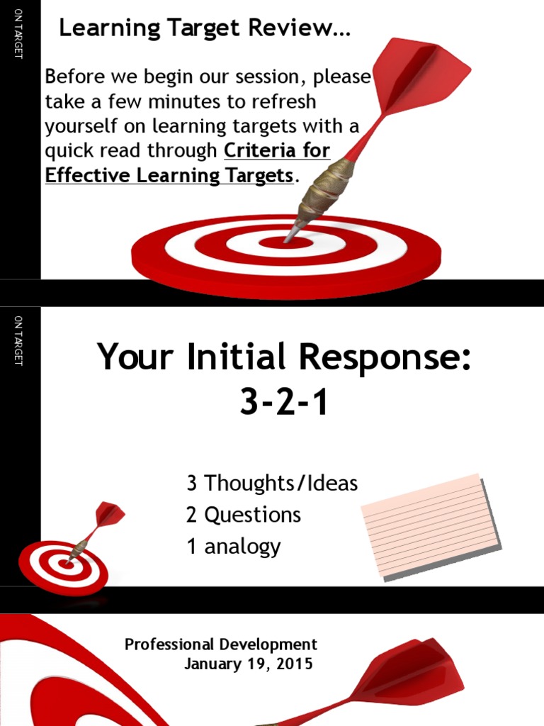 Purpose Learningtargetsandsuccesscriteria | PDF | Educational ...