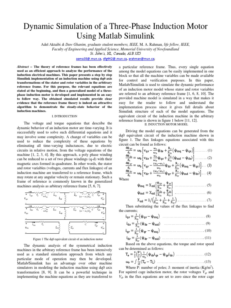 Induction Motor Simulation in Simulink | PDF | Technology & Engineering