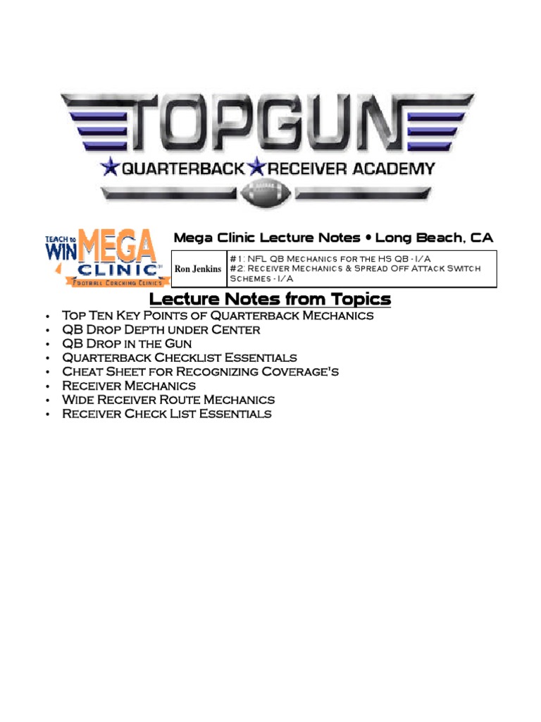 Wide Receiver Mechanics and Drills | PDF | Sports Rules And Regulations ...