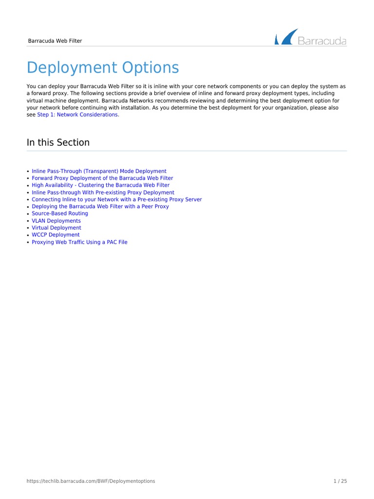 Deployment Options PDF | PDF | Proxy Server | Load Balancing (Computing)