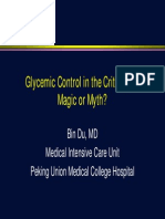 Bin Du - Glycemic Control in Critically Ill Patients - Magic or Myth