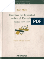 MARX, Karl, Escritos de Juventud Sobre El Derecho (1837 -1847)