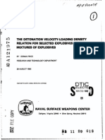 The Detonating Velocity and Loading Density for Explosives