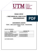 SKAA 2032 - Mechanical and Electrical Engineering-: Assignment (Group) Topic: Nuclear Power Plan - Fukushima Case